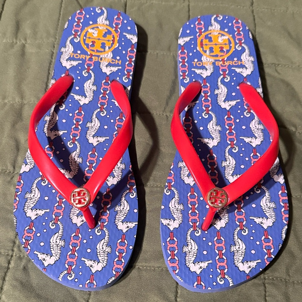 Tory Burch Seahorse Flip Flops